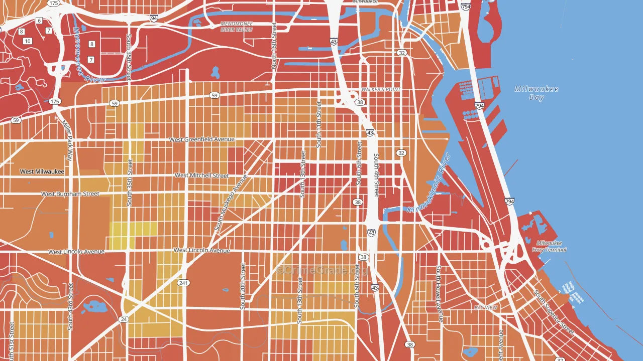 Historic Mitchell Street, Milwaukee, WI Map of Drug-Related Crime Rates