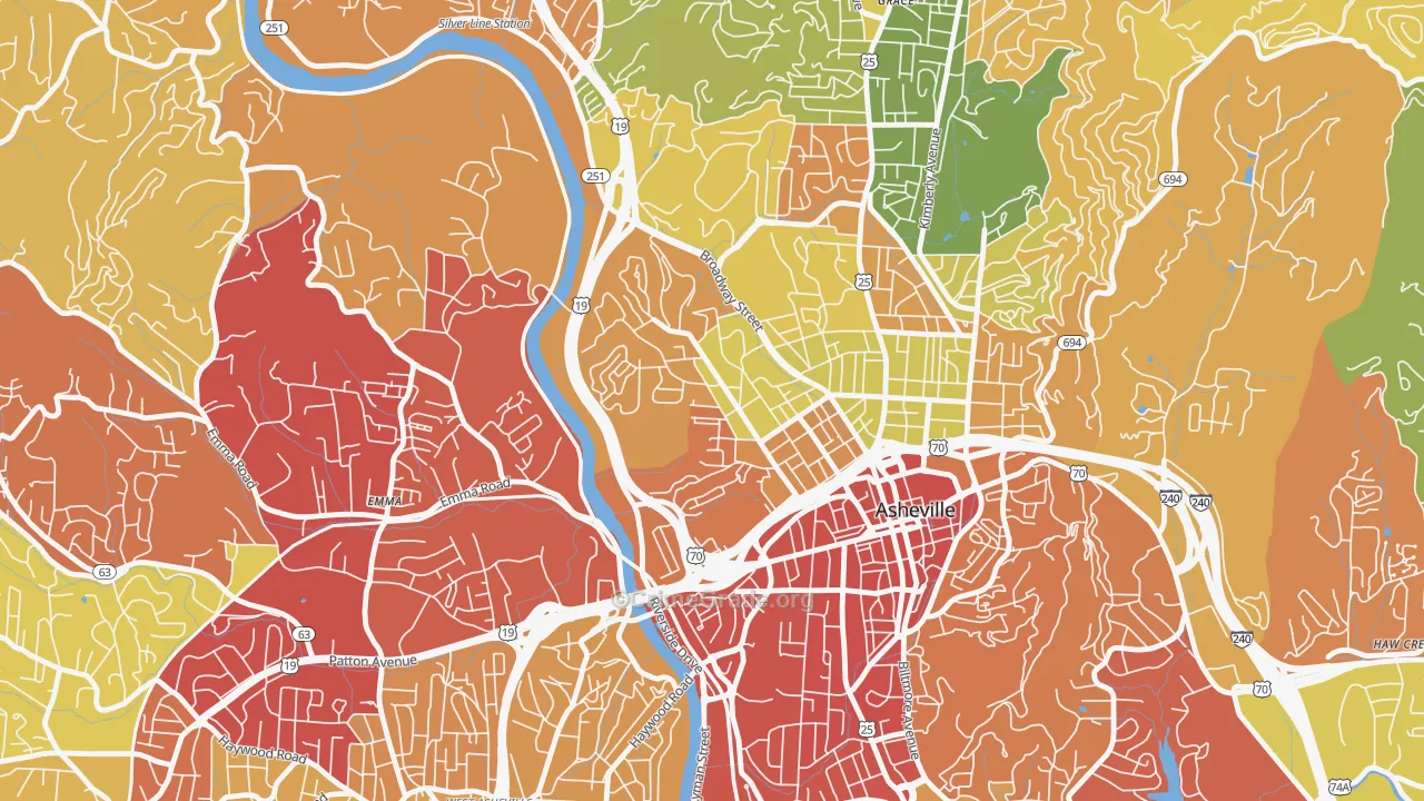 Historic Montford, Asheville, NC Map of Drug-Related Crime Rates