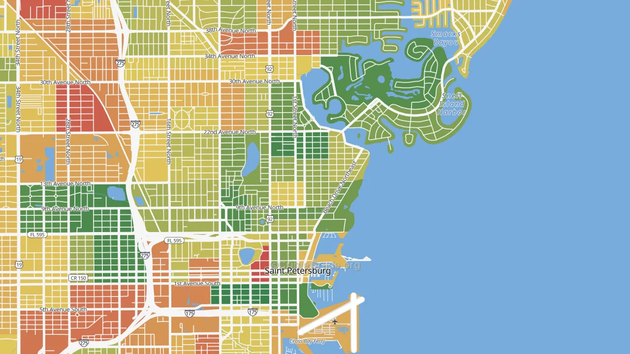 Historic Old Northeast, St. Petersburg, FL Map of Drug-Related Crime Rates