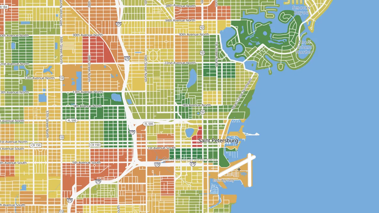 Historic Uptown, St. Petersburg, FL Map of Drug-Related Crime Rates