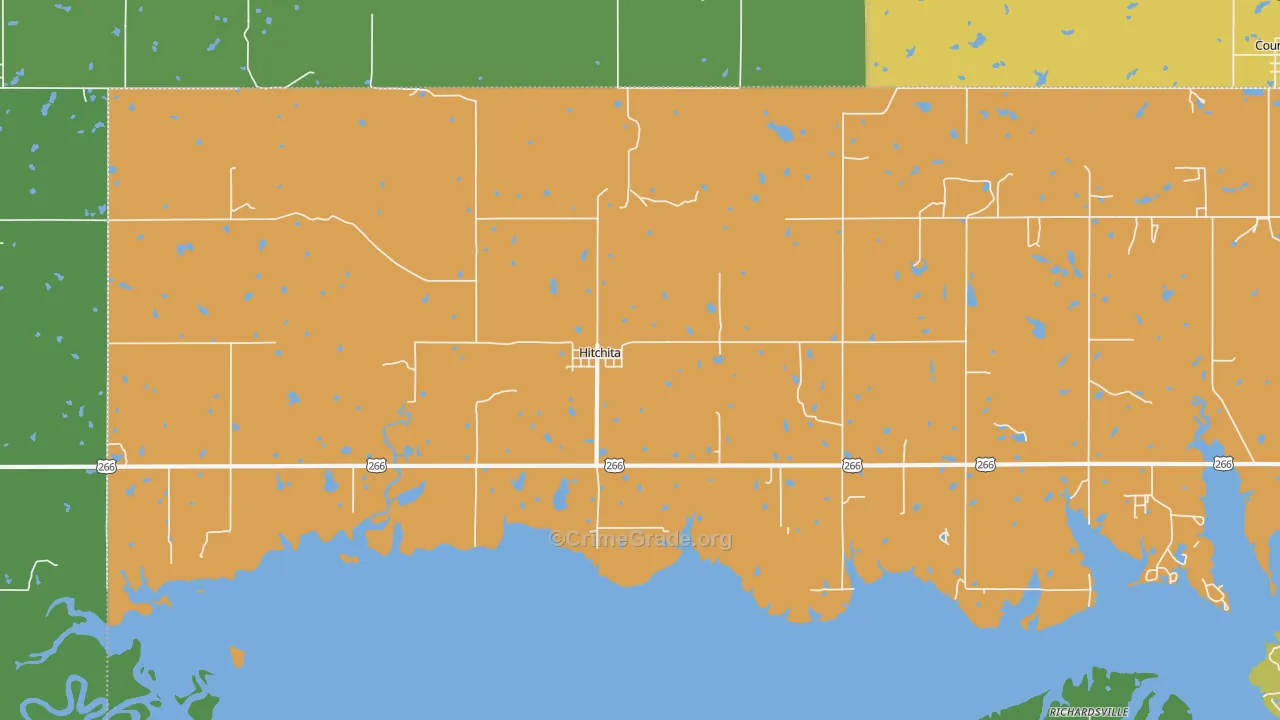 Hitchita, OK Map of Drug-Related Crime Rates