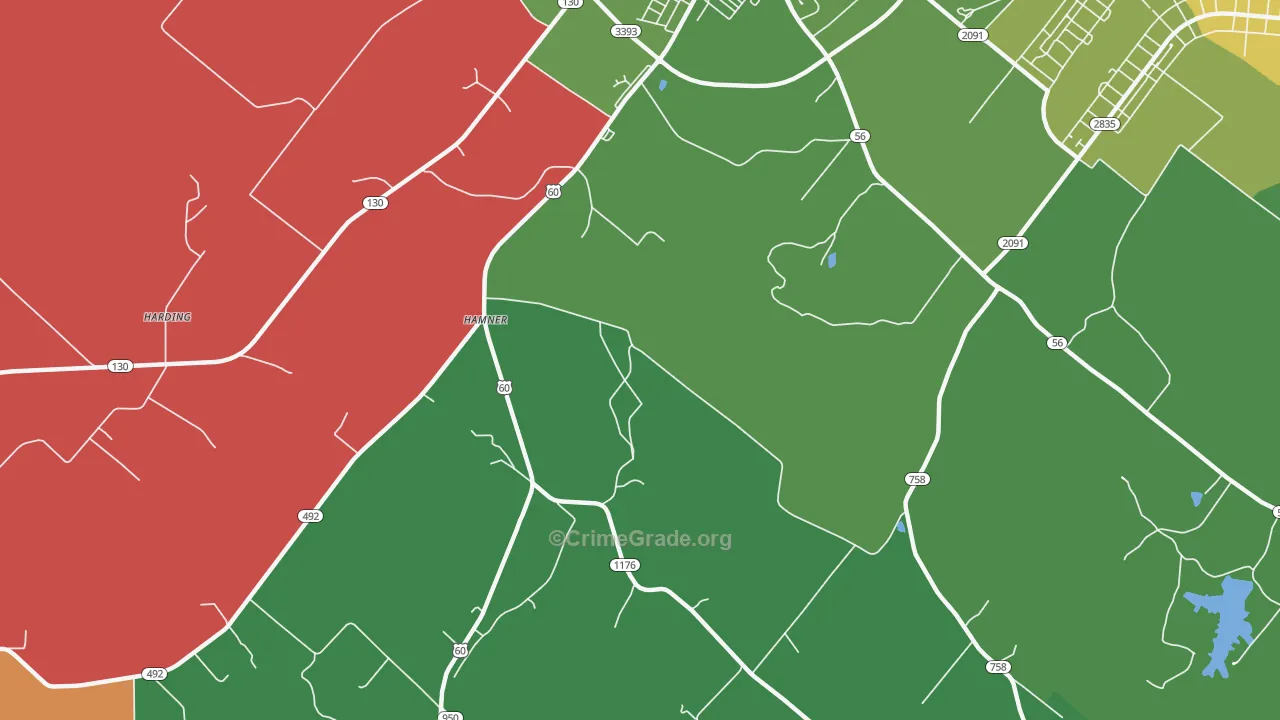 Hitesville, KY Map of Drug-Related Crime Rates