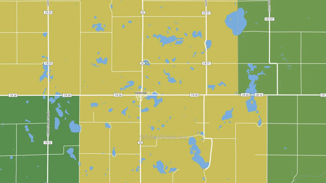 Hitterdal, MN Map of Drug-Related Crime Rates