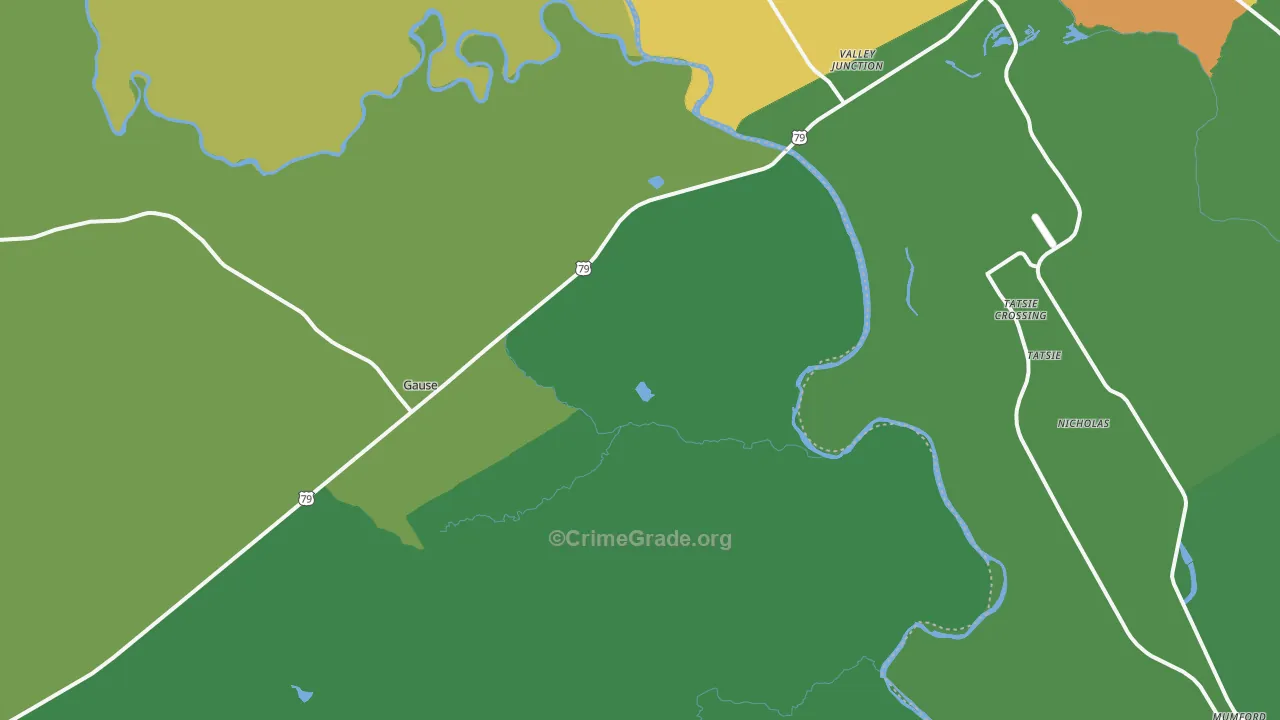Hix, TX Map of Drug-Related Crime Rates