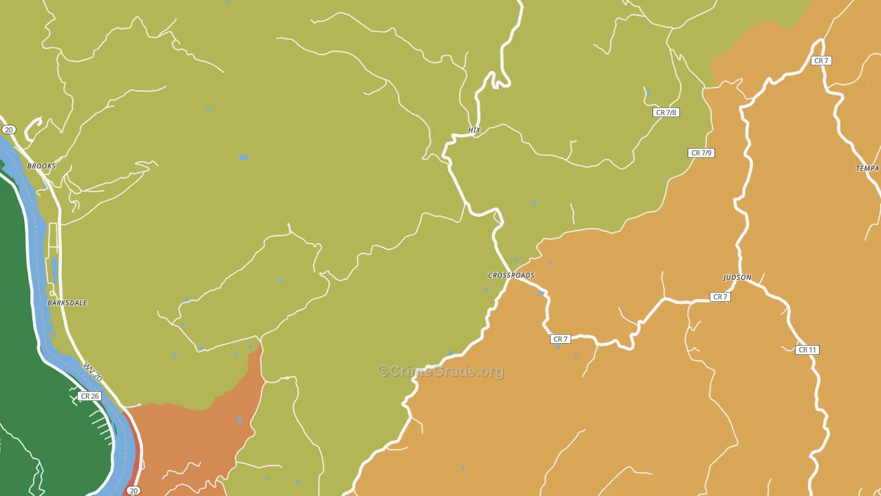 Hix, WV Map of Drug-Related Crime Rates