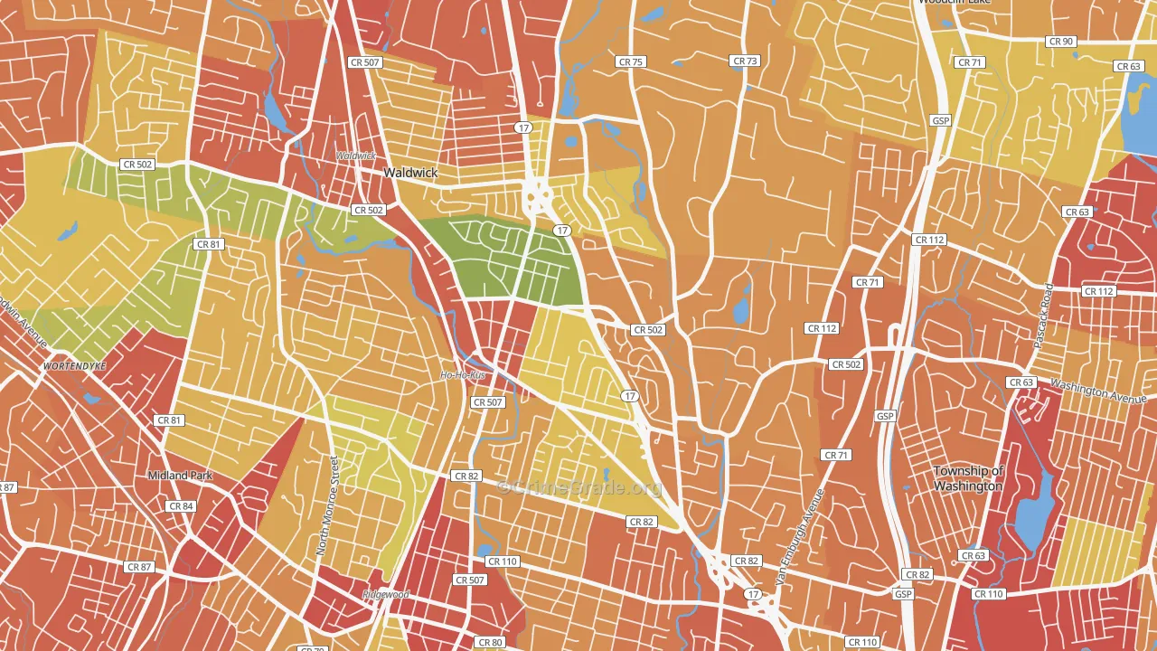 Ho-Ho-Kus, NJ Map of Drug-Related Crime Rates
