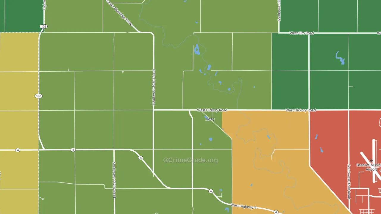 Hoag, NE Map of Drug-Related Crime Rates