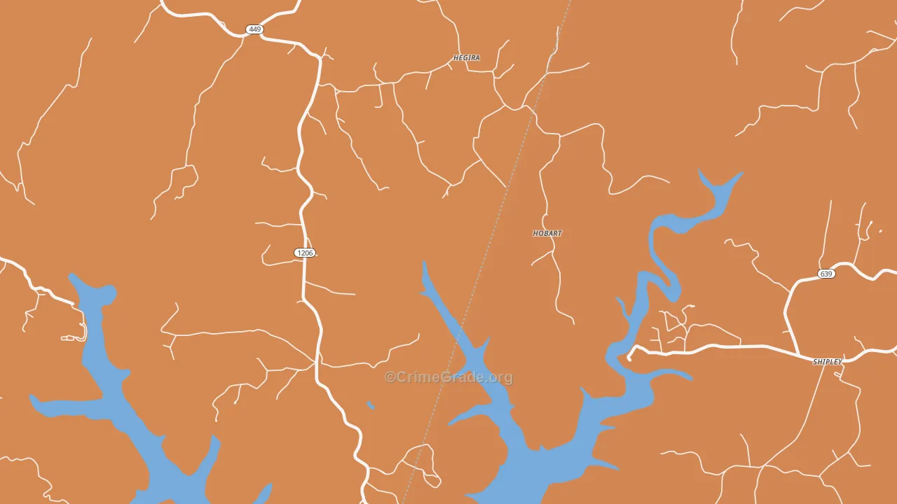 Hobart, KY Map of Drug-Related Crime Rates