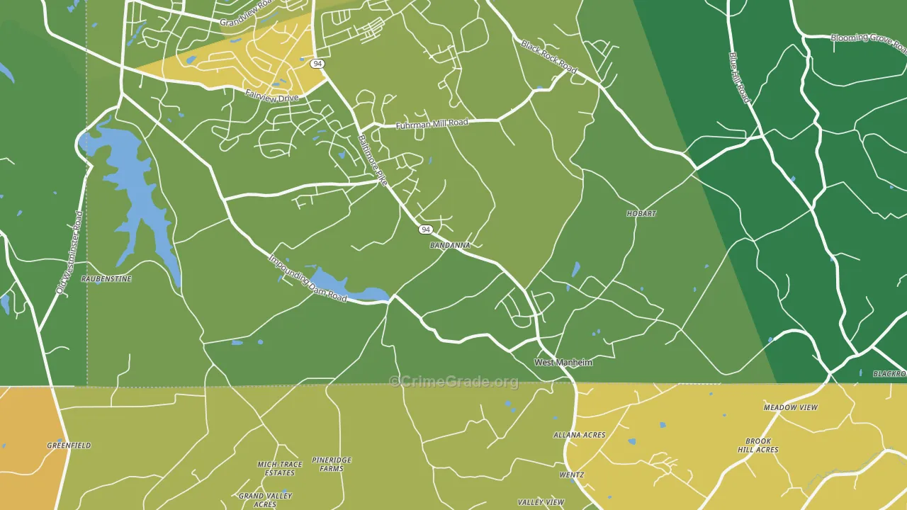 Hobart, PA Map of Drug-Related Crime Rates