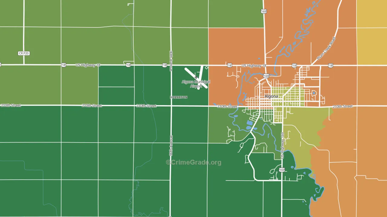 Hobarton, IA Map of Drug-Related Crime Rates