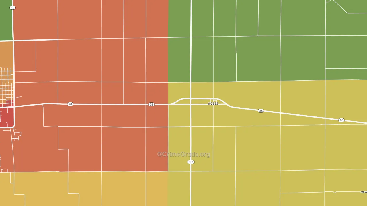 Hobbs, IN Map of Drug-Related Crime Rates