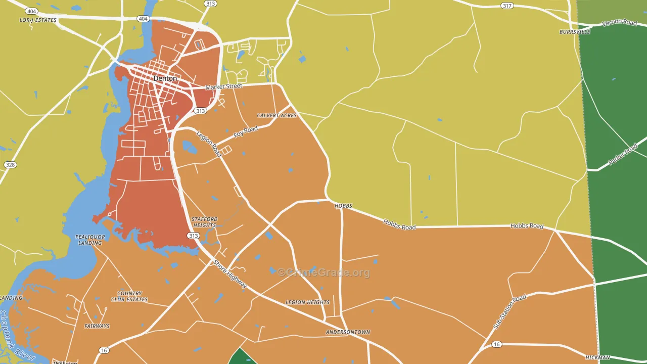 Hobbs, MD Map of Drug-Related Crime Rates