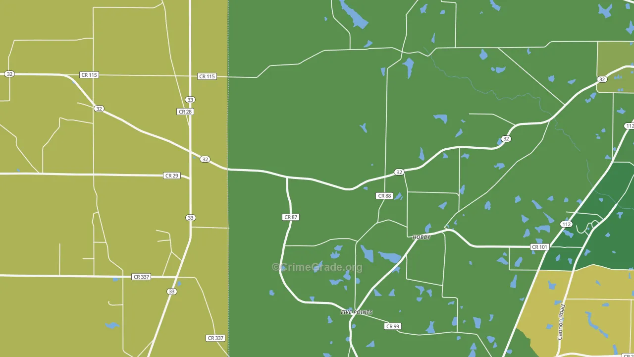 Hobby, GA Map of Drug-Related Crime Rates