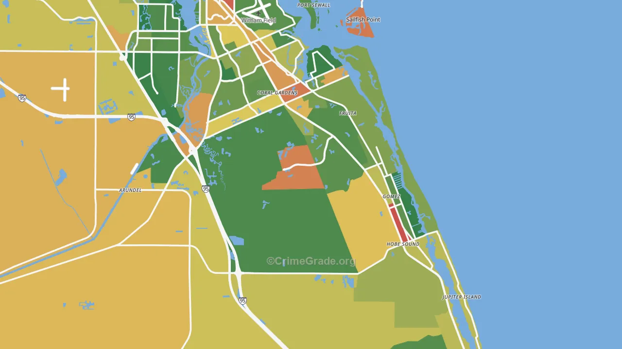 Hobe Sound, FL Map of Drug-Related Crime Rates