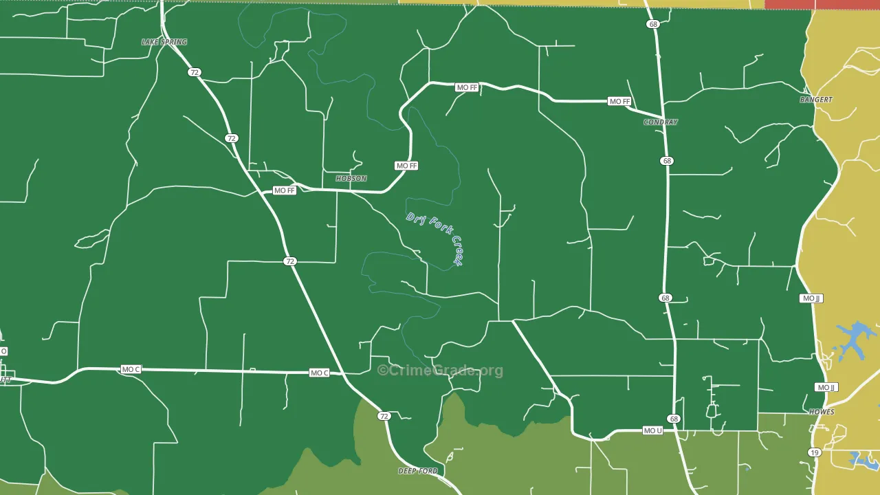 Hobson, MO Map of Drug-Related Crime Rates
