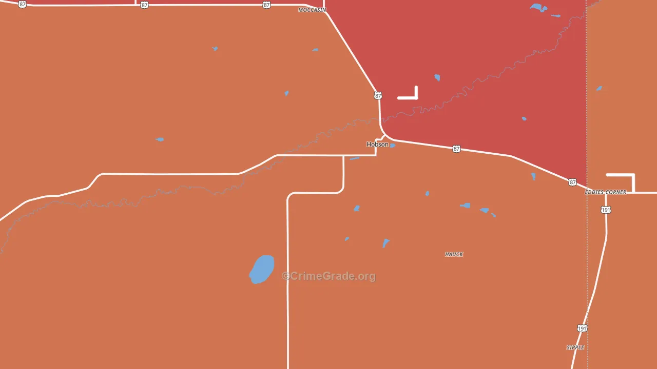 Hobson, MT Map of Drug-Related Crime Rates