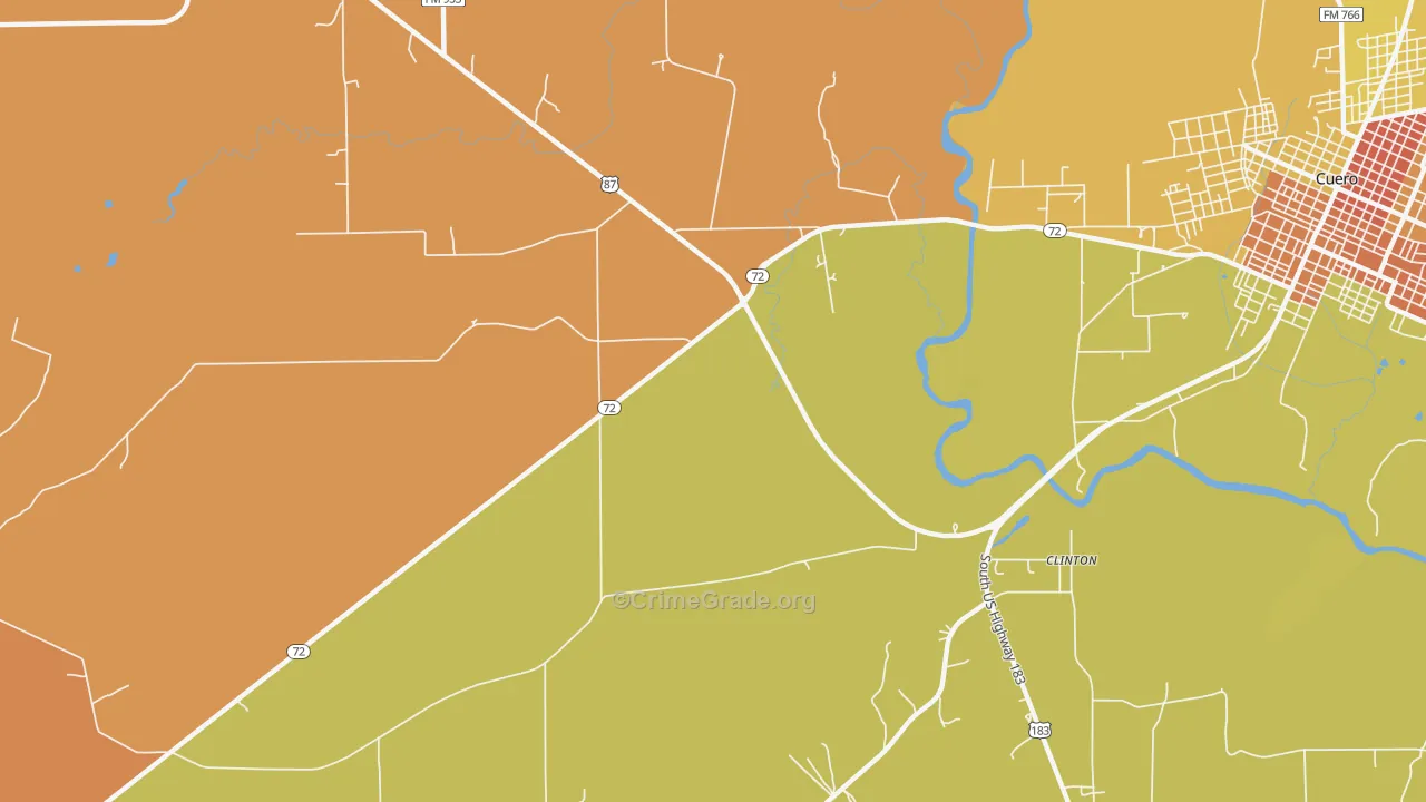Hochheim, TX Map of Drug-Related Crime Rates