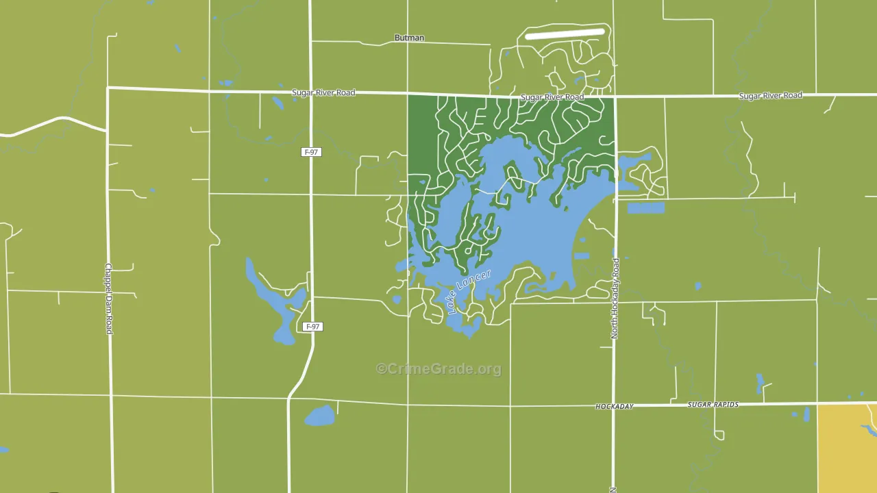 Hockaday, MI Map of Drug-Related Crime Rates
