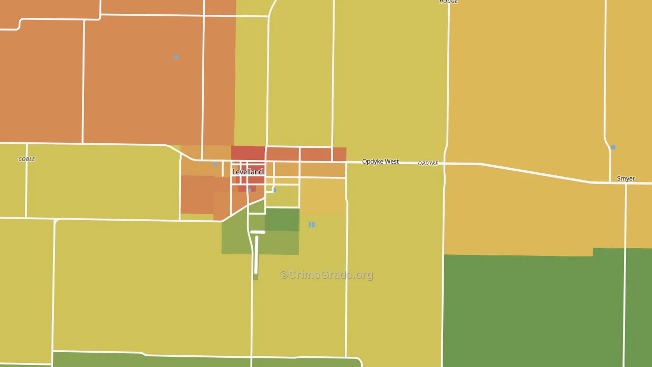 Hockley County, TX Map of Drug-Related Crime Rates