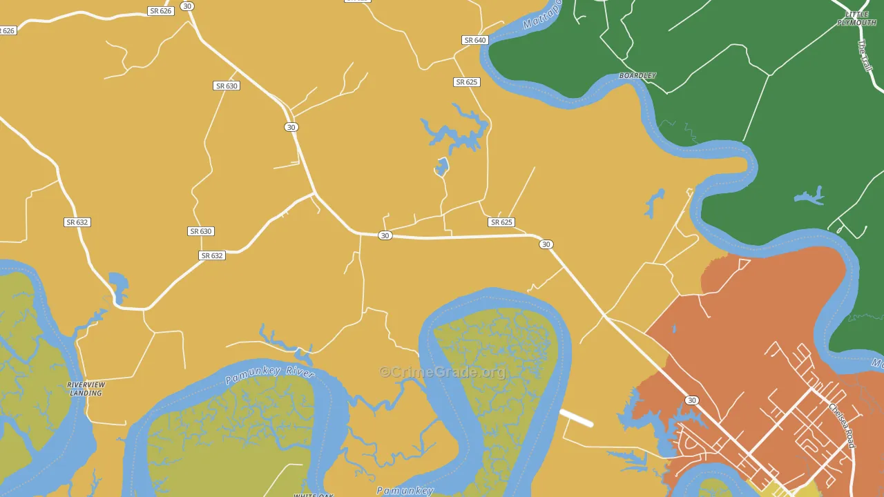 Hockley, VA Map of Drug-Related Crime Rates