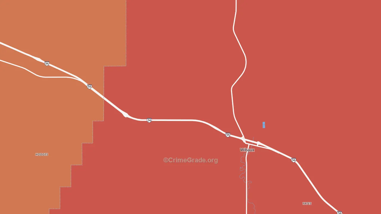Hodges, MT Map of Drug-Related Crime Rates