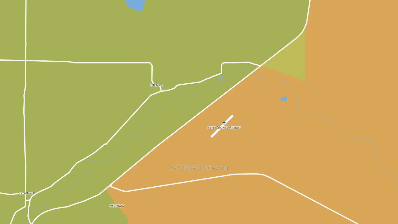 Hoehne, CO Map of Drug-Related Crime Rates