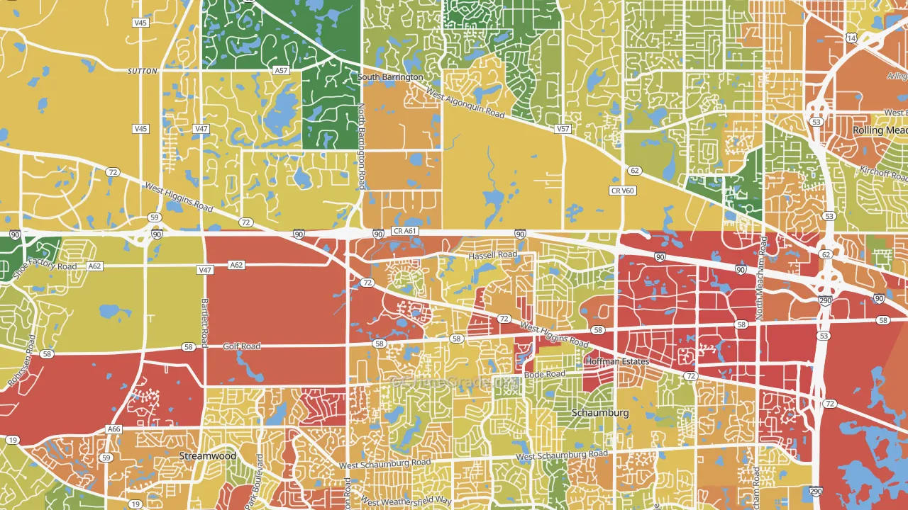 Hoffman Estates, IL Map of Drug-Related Crime Rates
