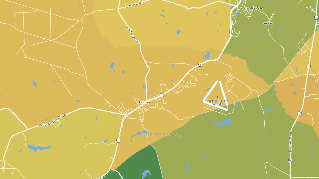 Hoffman, NC Map of Drug-Related Crime Rates