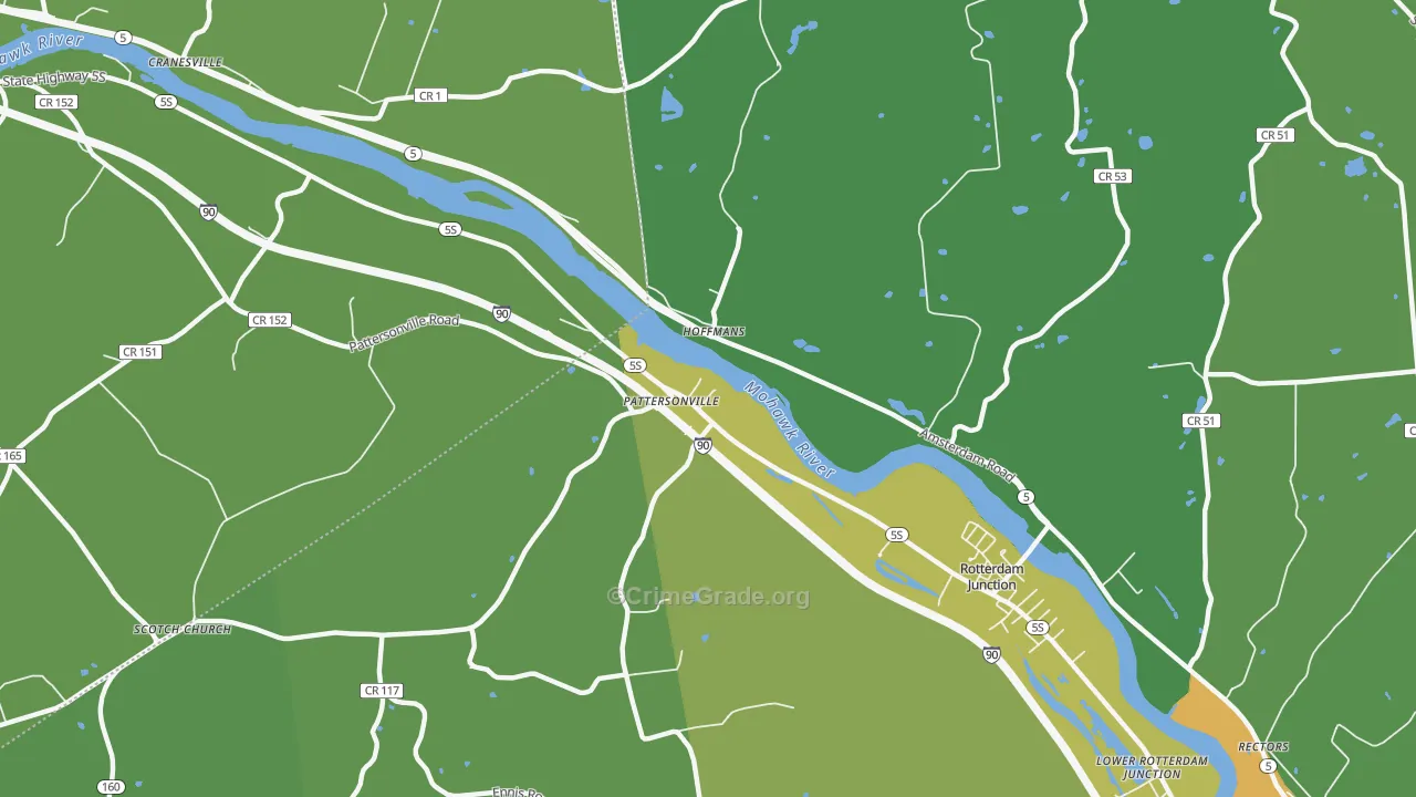 Hoffmans, NY Map of Drug-Related Crime Rates
