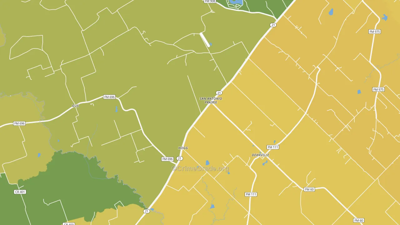 Hogg, TX Map of Drug-Related Crime Rates