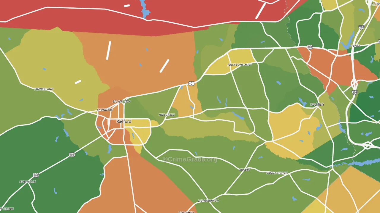 Hoke County, NC Map of Drug-Related Crime Rates