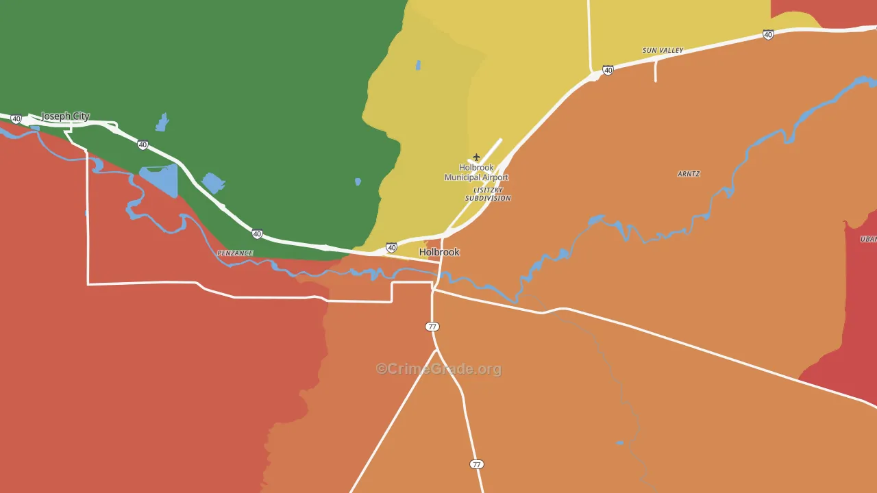 Holbrook, AZ Map of Drug-Related Crime Rates