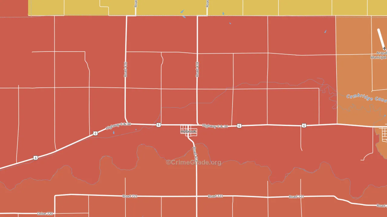 Holbrook, NE Map of Drug-Related Crime Rates