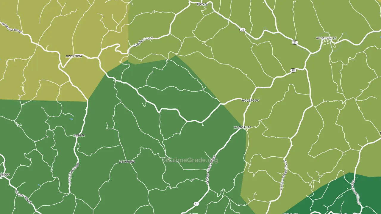 Holbrook, PA Map of Drug-Related Crime Rates