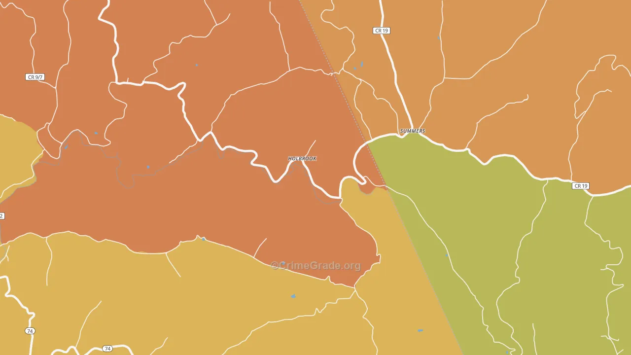 Holbrook, WV Map of Drug-Related Crime Rates