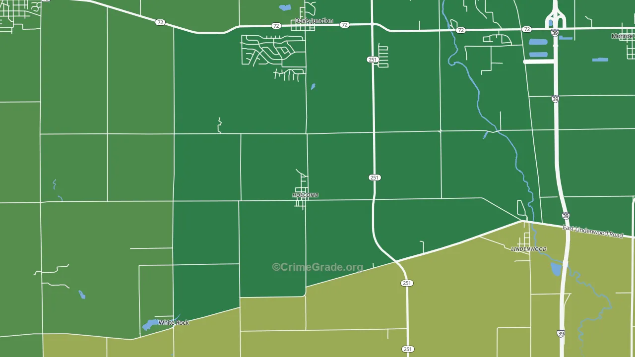 Holcomb, IL Map of Drug-Related Crime Rates