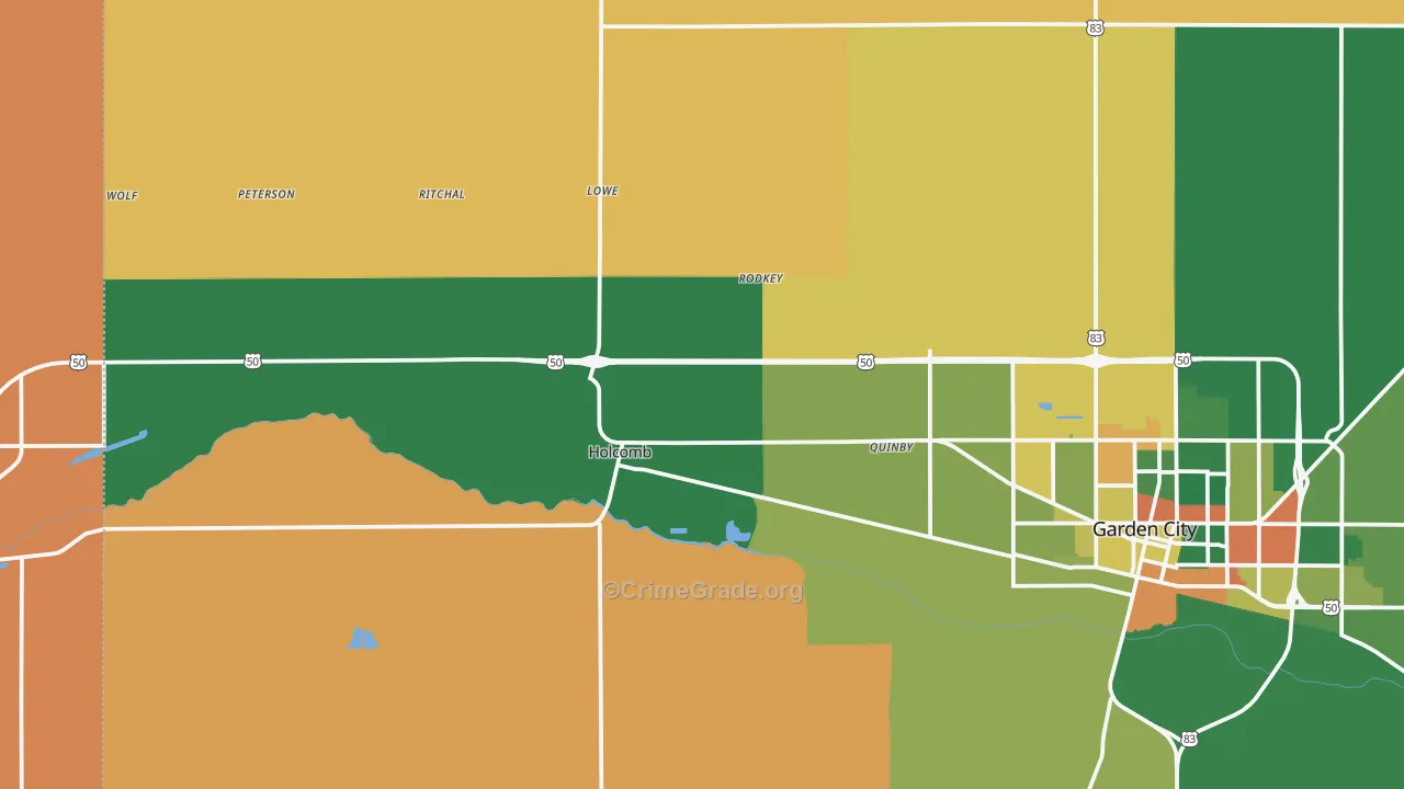 Holcomb, KS Map of Drug-Related Crime Rates