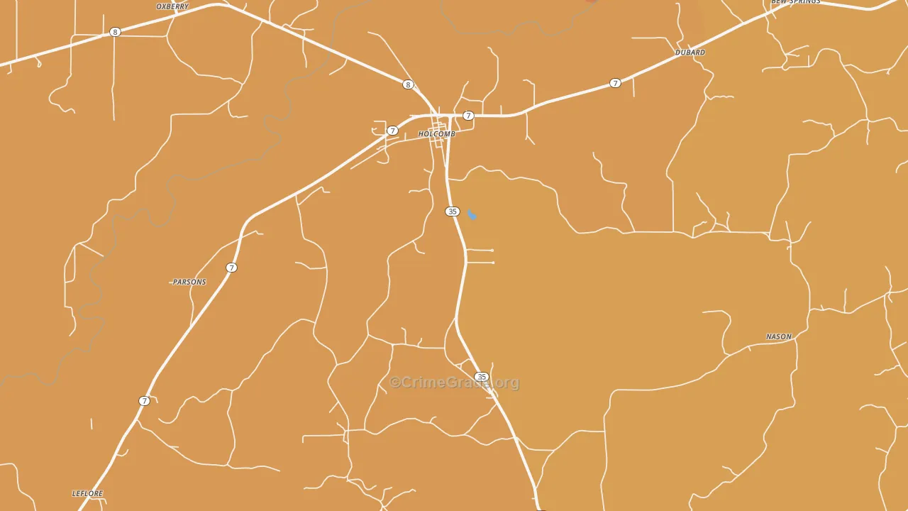 Holcomb, MS Map of Drug-Related Crime Rates