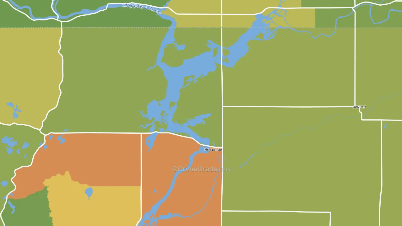 Holcombe, WI Map of Drug-Related Crime Rates