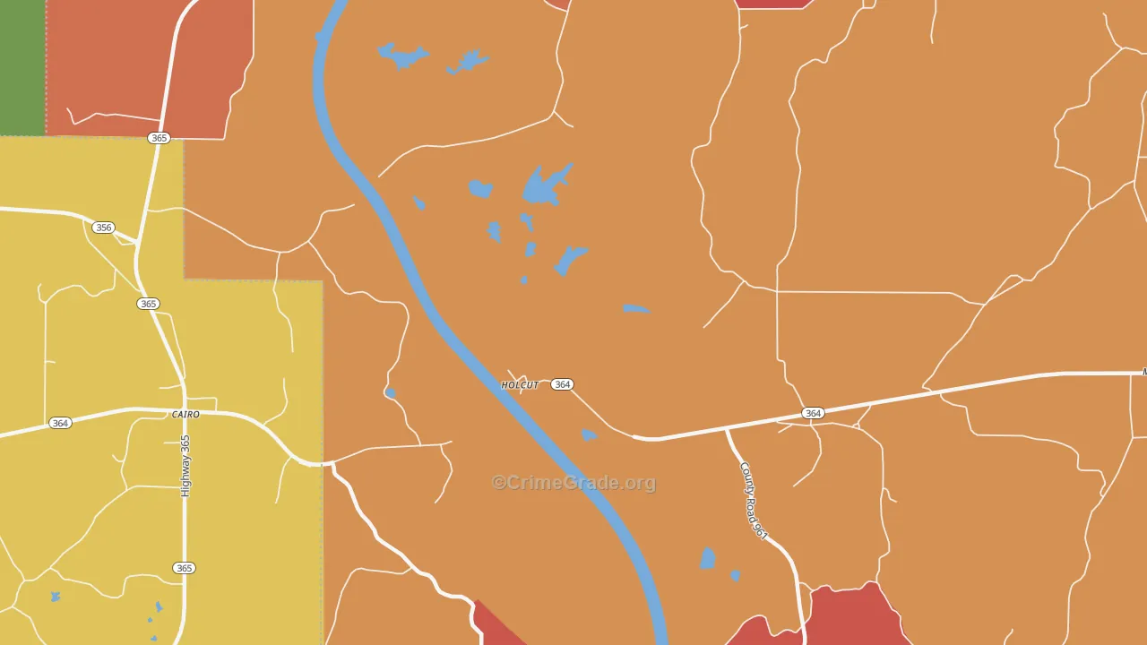 Holcut, MS Map of Drug-Related Crime Rates