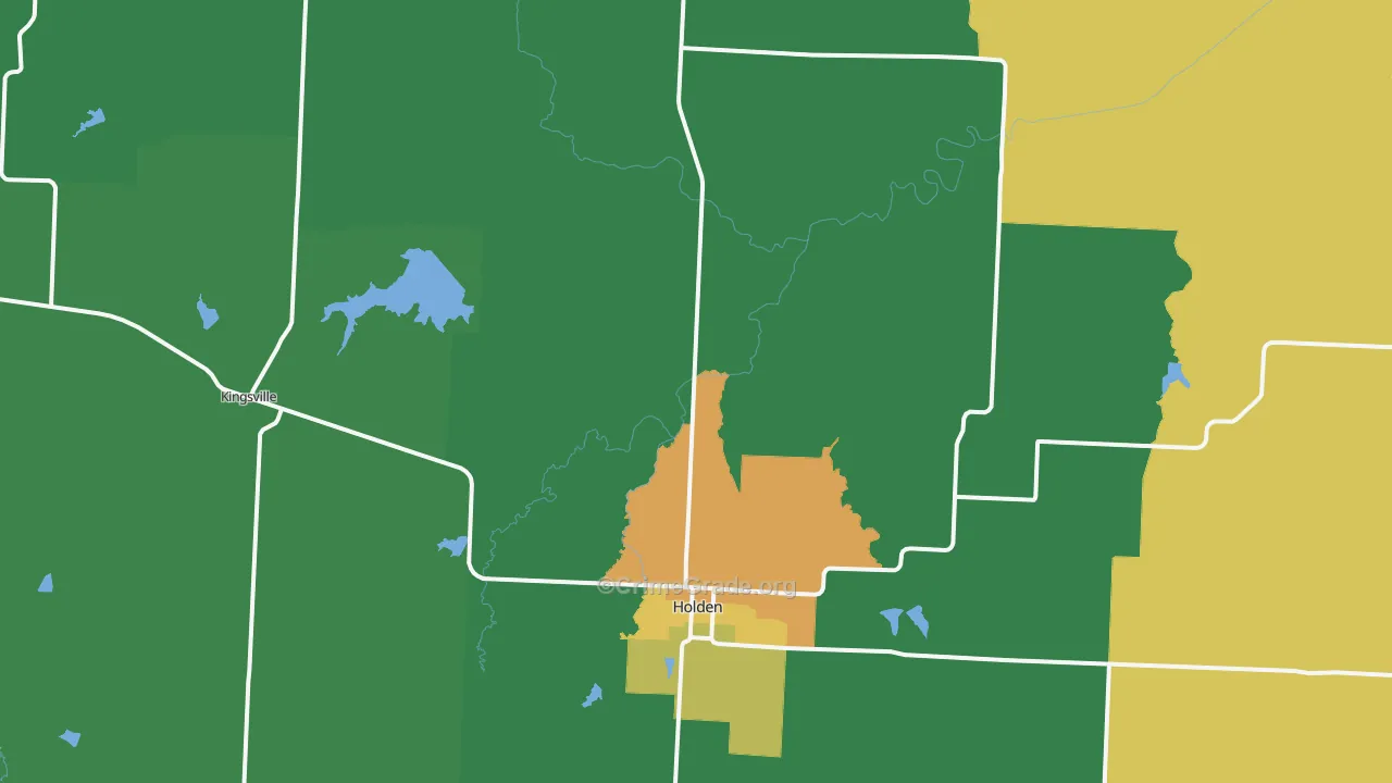 Holden, MO Map of Drug-Related Crime Rates