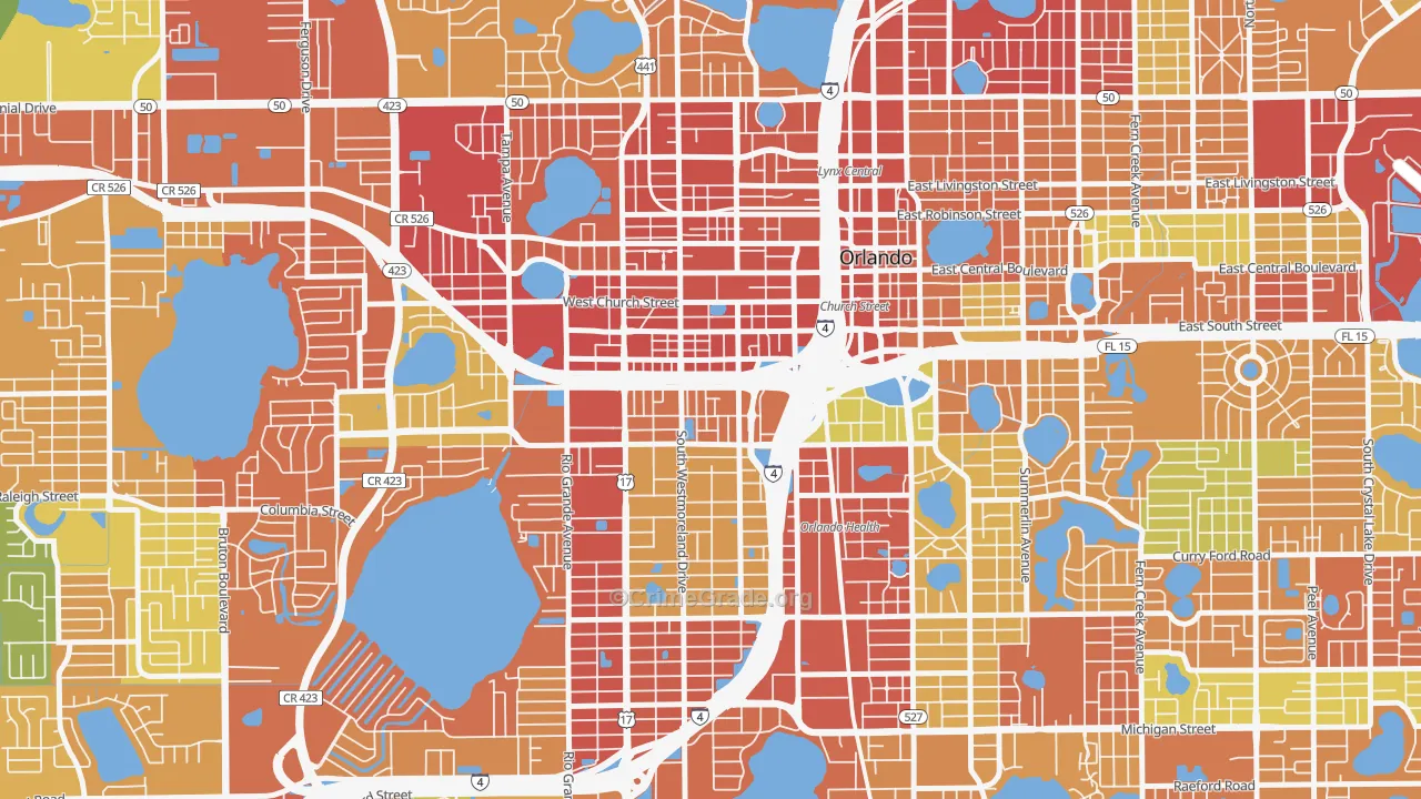 Holden-Parramore, Orlando, FL Map of Drug-Related Crime Rates
