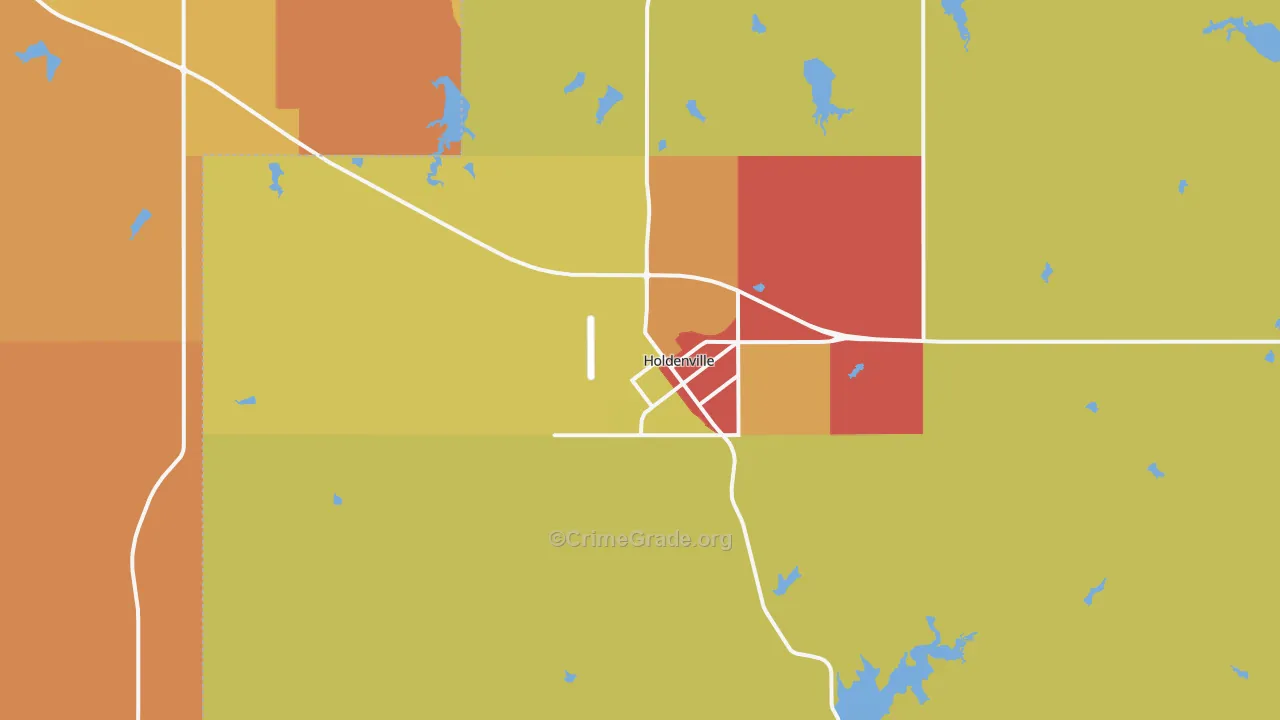 Holdenville, OK Map of Drug-Related Crime Rates