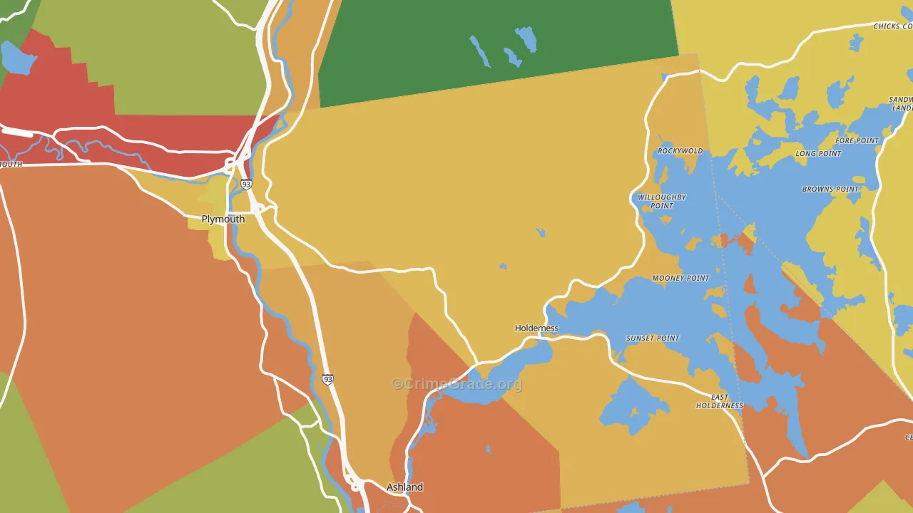 Holderness, NH Map of Drug-Related Crime Rates