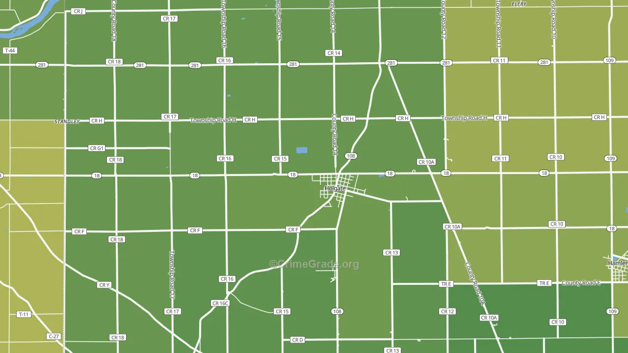 Holgate, OH Map of Drug-Related Crime Rates