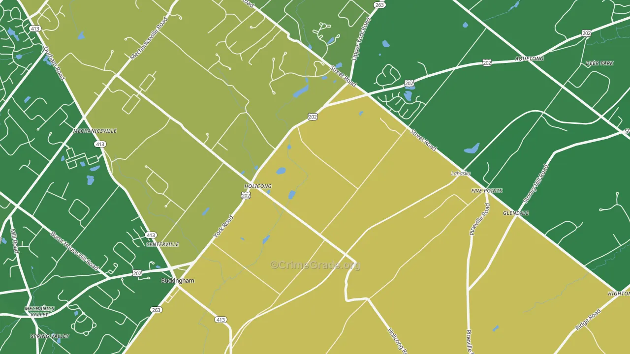 Holicong, PA Map of Drug-Related Crime Rates