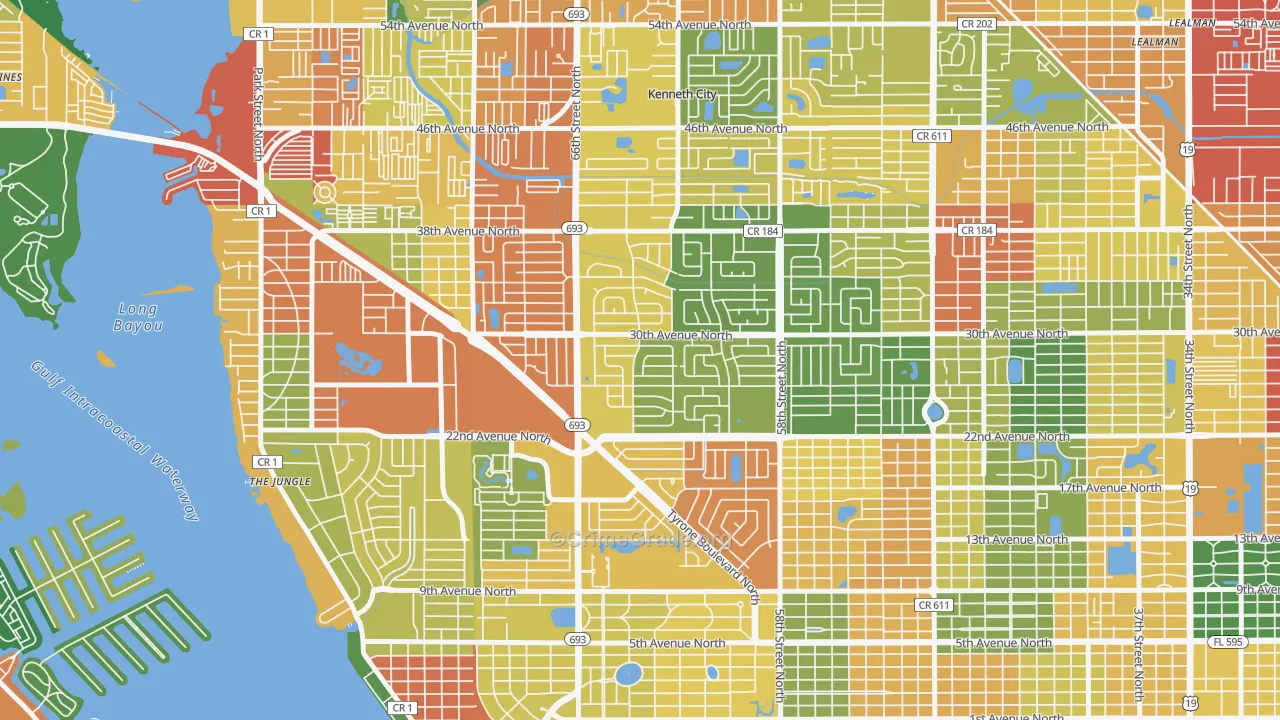 Holiday Park, St. Petersburg, FL Map of Drug-Related Crime Rates