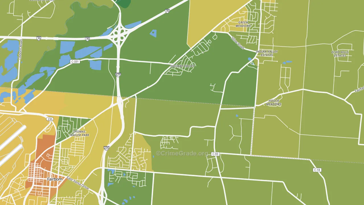 Holiday Valley, OH Map of Drug-Related Crime Rates