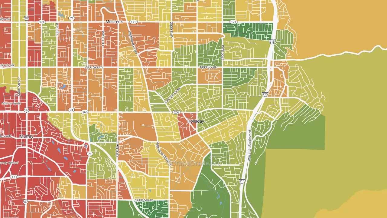 Holladay, UT Map of Drug-Related Crime Rates