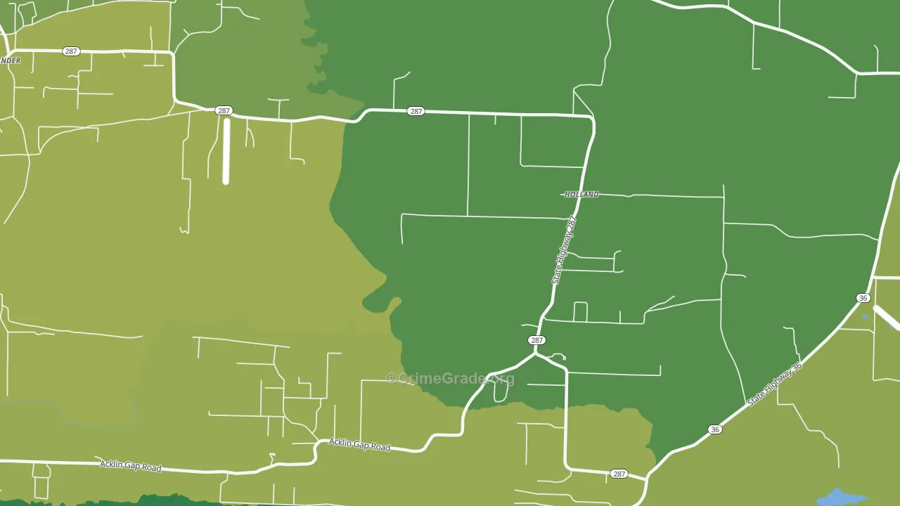 Holland, AR Map of Drug-Related Crime Rates